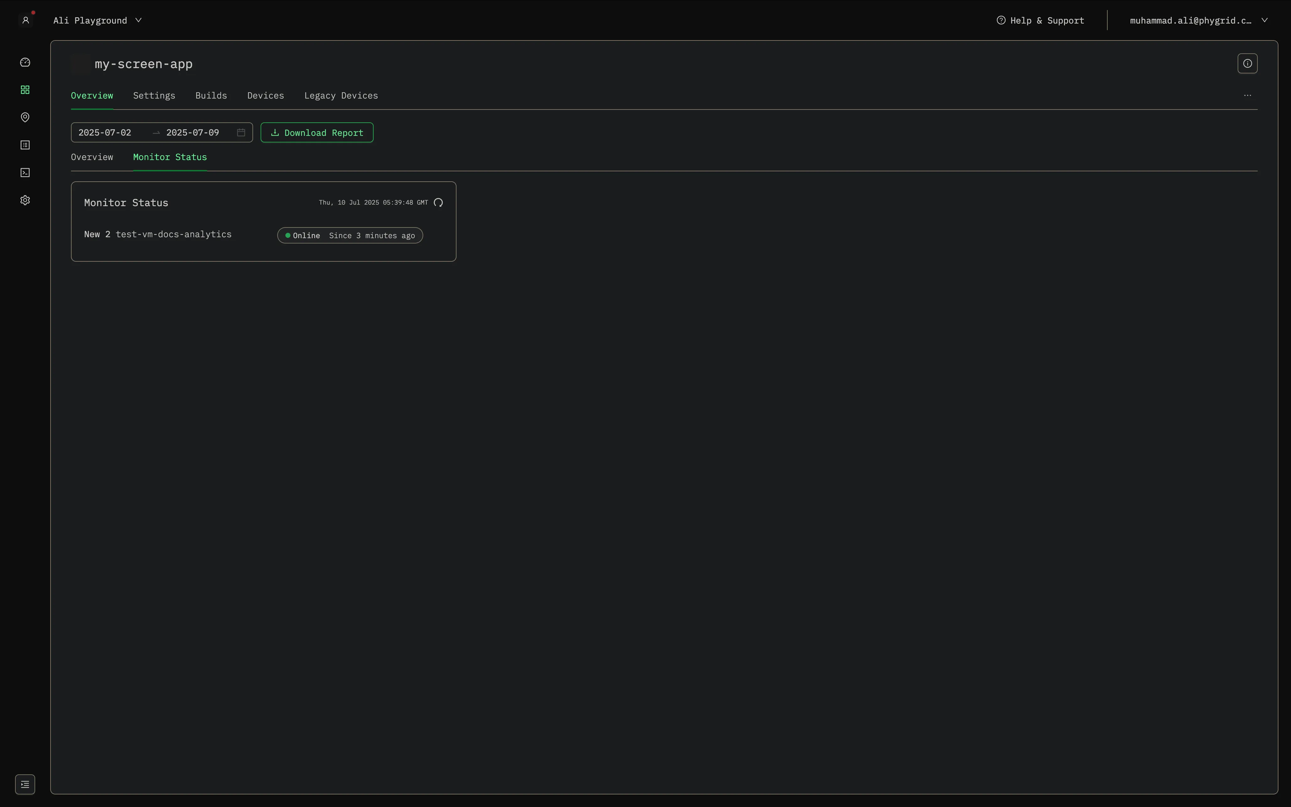 Report Export Button